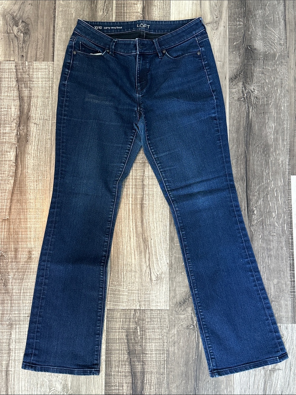 LOFT Dark Blue Flare Jeans - Curvy Fit